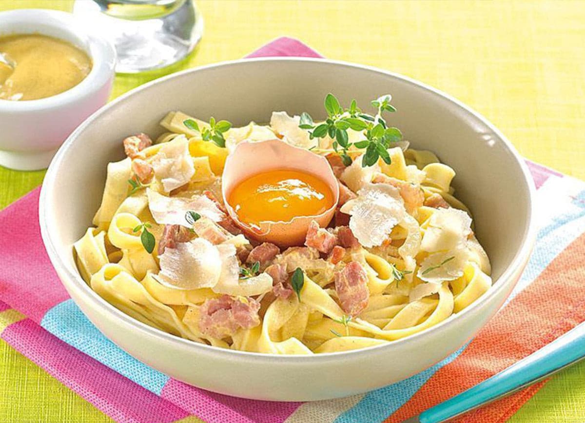 Tagliatelles carbonara